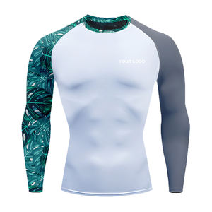 Rashguard Professionnel de Haute Qualité Personnalisé Unisexe avec Logo OEM par Sublimation, Matière Unie, Séchage Rapide, 220g, Manches Longues, Coupe Basse - Product Image 1