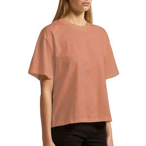 Camiseta Oversize para Mujer, Algodón Suave, Corte Holgado, Cuello Redondo, Manga Corta, Estilo Casual, Cómoda para el Día a Día - Product Image 4