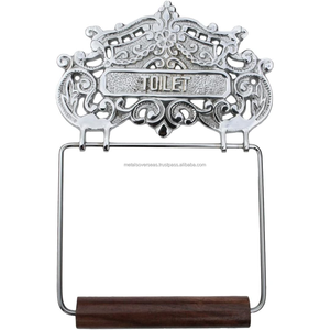 Porte-papier toilette mural en métal antique robuste de designer pour salle de bain et cuisine avec taille et logo personnalisables Inde - Product Image 1