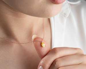 Colgante de Citrino, Piedra de Nacimiento de Noviembre, Corte Pera, Plata de Ley 925, Chapado en Oro Rosa de 14K, Joyería Delicada con Piedras Preciosas - Product Image 5