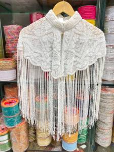 Kushang Textile <b>Women's</b> Ethnic Handmade Beaded Regular Scarf Fringes Net Fabric Multi-Pattern Breathable Gujarat Wedding - Product Image 2