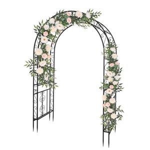 Arco in Ferro Battuto Nero a Doppio Strato 134*59*213cm, Recinzione e Cancello Decorativo - Product Image 2