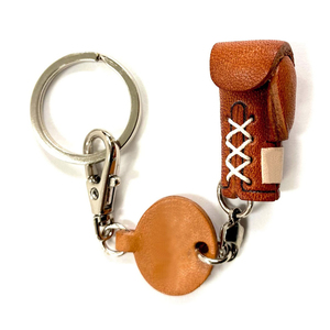 <b>Leather</b> Mini Boxing Glove Keychain With Lace-Up Design For Adults Martial Arts Gear - Product Image 1
