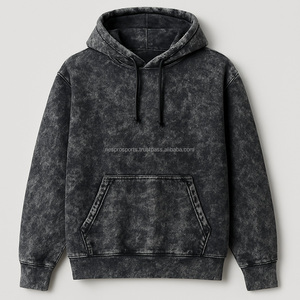 Sweat à capuche délavé à l'acide pour homme, coupe ample, en molleton épais, style streetwear personnalisé, pull vintage en coton - Product Image 2