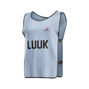 Maillots d'entraînement de football personnalisés pour hommes grandes tailles, sans manches, 100 % polyester, anti-humidité, respirants, avec logo frontal - Product Image 5