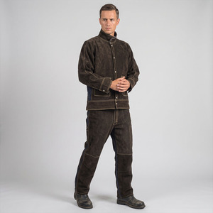 Veste de soudeur en cuir de vachette de qualité supérieure pour hommes, résistante au feu, résistante à la chaleur, antistatique, vêtements de sécurité de niveau professionnel - Product Image 3