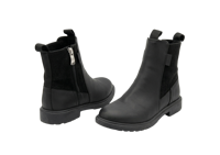 Bottines à plateforme noires rétro à bout rond, talon carré, antidérapantes, dessus en PU, semelle intermédiaire en EVA, toutes saisons, style Chelsea