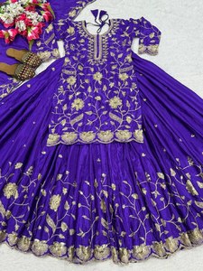 Ramdev Trading Women's Heavy Chinnon Silk Quick Dry Modern Wedding Party Diwali Kurta/<b>Kurti</b> - Product Image 6