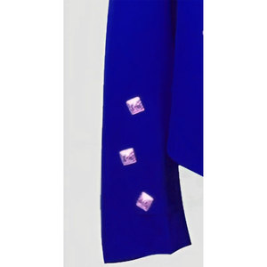 Custom Handmade Blue Wool Prince Charlie <b>Jacket</b> Green Tartan Vest <b>Silver</b> Buttons Factory Supplies - Product Image 4