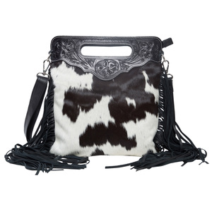 Sac à bandoulière 100 % cuir véritable très populaire, avec poche extérieure zippée, en cuir de vachette, grand sac à bandoulière créatif en cuir - Product Image 3
