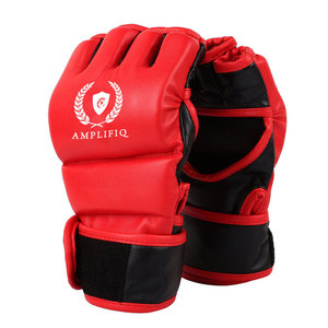 Guantes de MMA de Cuero para Hombre, Ligeros, con Dedos Descubiertos, para Entrenamiento, con Correa de Muñeca Ajustable Antideslizante, para Sparring, Boxeo, Práctica en el Gimnasio - Product Image 1