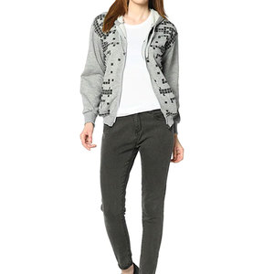 Sudaderas deportivas casuales de diseño personalizado 100% algodón con cremallera completa para mujer, sudaderas de la mejor calidad para mujer - Product Image 6