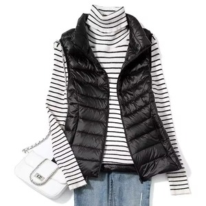 <b>Women's</b> Personalized Puffer <b>Vest</b> Stand Collar Duck Padding Wholesale Logo <b>Winter</b> Warm Breathable Premium Fit Casual Outerwear - Product Image 4