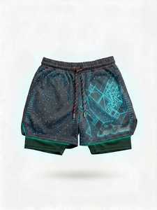 Double <b>Layer</b> Mesh Solid Eco-Friendly Breathable Quick Dry Unisex Shorts Front Heat-Transfer Printing Gym - Product Image 1