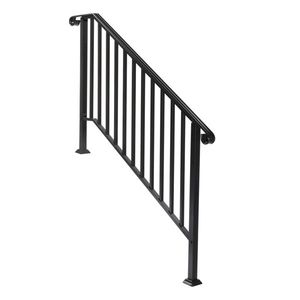 Corrimano in Ferro Nero Opaco a 4 Livelli, Eleganti Componenti per Scale da Esterno - Product Image 4