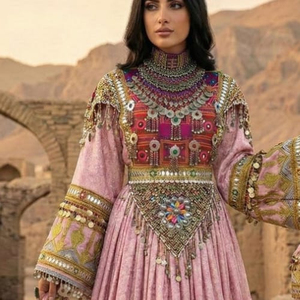Robe traditionnelle afghane Kuchi de qualité supérieure, ethnique, vintage, modeste, pour les fêtes, avec broderie naturelle, robe afghane Kuchi - Product Image 6