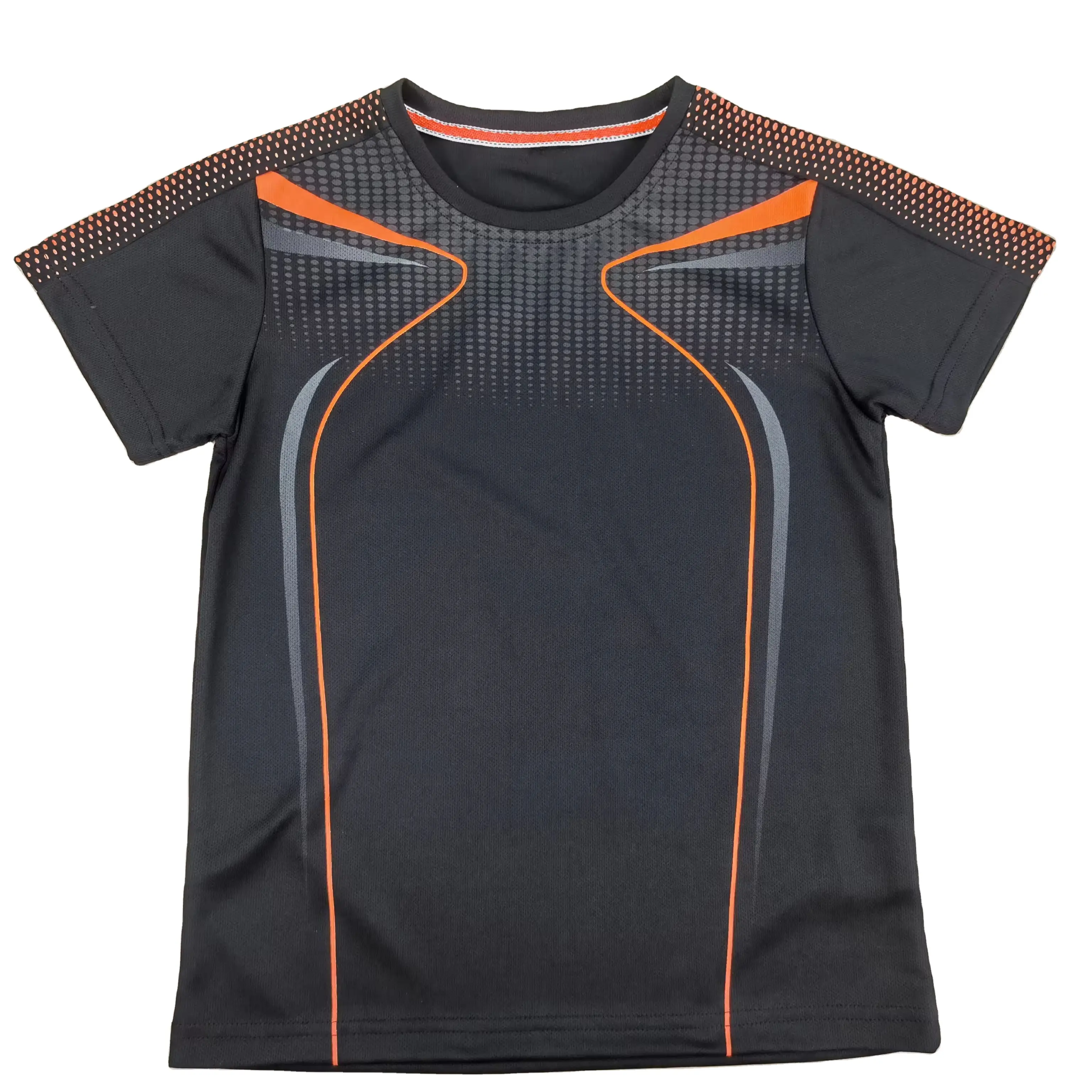 O-boyun rahat spor T-Shirt erkek hızlı kuru ince Polyester nefes düz boyalı ODM verilen gömlek spor futbol forması