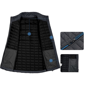 Women's Waterproof Stand Puffer <b>Vest</b> Sleeveless Quilted Winter Warm Nylon Zipper <b>Utility</b> Plus puffer <b>vest</b> - Product Image 5