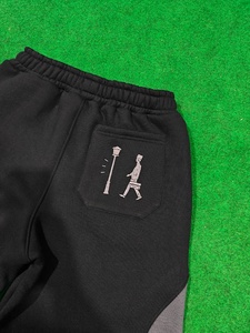 Custom Logo Two Panel <b>Embroidery</b> Tracksuit <b>Set</b> for Men 450 GSM Cotton Fleece Sweatshirt & Jogger Pants - Product Image 5