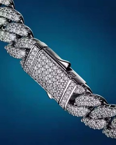 Fully <b>Iced</b> Out Lab Mossanite Diamond Cuban Link <b>Chain</b> Hip Hop Customized Luxury Jewelry Best Gift for Men Hiphop <b>Chains</b> - Product Image 4
