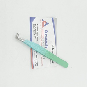 Venta al por mayor Aroosh Corp pinzas de extensión de pestañas profesionales de 90 grados de alta calidad de dos tonos con revestimiento de color degradado de alta calidad - Product Image 6