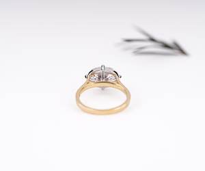 IGI Lab Grown Diamond <b>Ring</b> East-West Oval <b>Solitaire</b> Diamond <b>Ring</b> Matte Finish Engagement <b>Ring</b> Split <b>Ring</b> Matte Gold Wedding <b>Ring</b> - Product Image 5