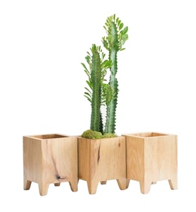 Artisanat pot de fleurs en bois souhaitant bien jardinière arrière-cour décor de jardin créatif jardinières en bois écorce pots de fleurs jardin - Product Image 1