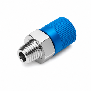 Acoplador Rápido Roscable Metálico Azul, Conector Hembra para Equipos de Potencia Fluida - Product Image 1