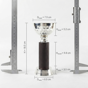 Ensemble élégant de brûleurs d'encens en argent et bois foncé, comprenant des bols texturés martelés et des bases assorties élégantes pour l'aromathérapie - Product Image 6