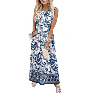 Vestidos de Verano WIHOLL para Mujer 2026, Vestidos Largos Fluidos con Corte en A, sin Mangas, con Bolsillos - Product Image 2