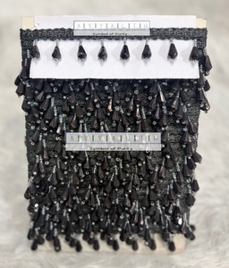 Adorno de Borlas con Pedrería Negra, Poliéster/Algodón, Bordado a Mano, Ecológico, Duradero, 3CM, para Manualidades, Textiles del Hogar y Prendas - Product Image 3