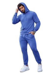 ชุดกีฬา2ชิ้นมีฮู้ดสำหรับผู้ชายชุดกีฬาวิ่งจ๊อกกิ้งลำลอง - Product Image 1