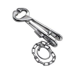Alicates de acero inoxidable para sujetar la nariz de ganado (toros y vacas) con cadena larga, diseño de logotipo personalizado, para veterinaria y ganadería. - Product Image 5