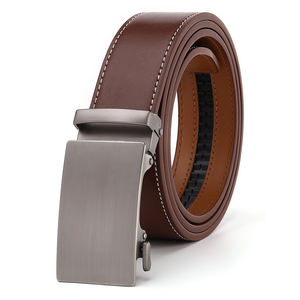 <b>Top</b> Cow Hide Vintage Eco-Friendly Men's Fashion Automatic Ratchet Belt with Copper Buckle - Product Image 6