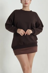 Pull-over en molleton Sherpa surdimensionné pour femme, unisexe, automne-hiver, grande taille, col montant, coton écologique, avec logo personnalisé - Product Image 2