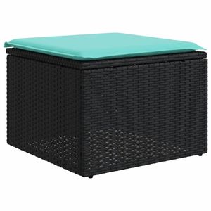 Divano da 7 pezzi in Poly Rattan nero con cuscini eleganti mobili da esterno - Product Image 6