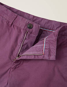 Shorts Bermuda en Coton Violet pour Homme, Taille Mi-Haute, Fermeture Boutonnée, Couleur Unie, Tissu Oxford Respirant, Décontracté - Product Image 6
