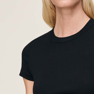 Fashionable And Trendy Design Women Tee Shirt With Slim Fit Design For Comfort And Relaxed Fit With Custom Logo Designing Solid - Product Image 3