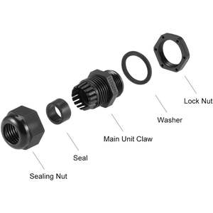 Anillo duradero de plástico y goma, prensaestopas eléctrico impermeable al agua y al polvo, con prensaestopas para cables - Product Image 5