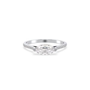 REYES Marquise Cut 1.17 Carat Lab Grown Diamond Engagement Ring in 14K White Gold Rhodium Plated Fine Jewelry For Women - Product Image 2