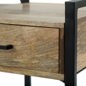 Mesa de Noche Plegable de Madera Maciza Resistente, Elegante y Moderna, con Cajón, para Dormitorio, Hospital y Entrada - Product Image 6
