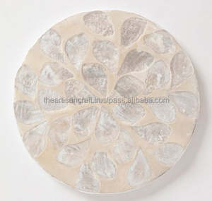 Posavasos elegantes de nácar, juego de 6 posavasos decorativos hechos a mano para mesa de centro, hogar, cocina y comedor, uso - Product Image 2