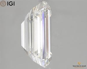 Diamant Solitaire de 5,05 carats, taille émeraude, cultivé en laboratoire CVD, 11,86 mm, couleur G, pureté VVS2, haute clarté, certifié IGI, bijoux fins - Product Image 6