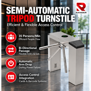 Barrière tournante semi-automatique à trois poteaux anti-collision avec déverrouillage rapide par carte RFID (0,2 seconde) pour bâtiments commerciaux – Fournisseur et exportateur en Malaisie - Product Image 1