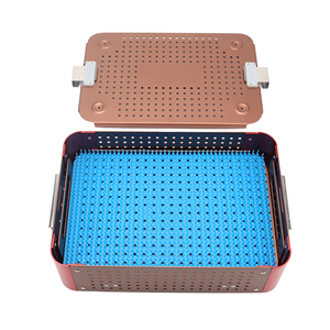 Instrument Sterilization Box Aluminum Autoclave Tray with <b>Silicone</b> Mat Surgical <b>Tools</b> Holder Mahfooz Sterilized container - Product Image 5