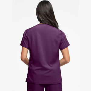 Venta al por mayor 2026 Nueva llegada Uniforme médico para mujer personalizado, liso, de corte ajustado, para verano, de tejido de estambre, cómodo y con protección contra picaduras de agujas, para hospital - Product Image 3