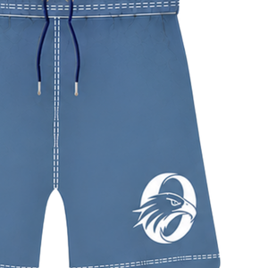 Pantalones Cortos de Rugby Azul Acero y Blanco con Cordón Ajustable, Cintura Elástica, Ribete en Contraste, Personalizables, Transpirables, para Entrenamiento Deportivo y Equipos - Product Image 4