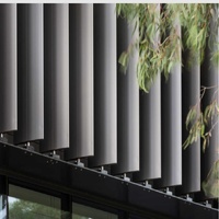 Panneau de ventilation à lamelles en aluminium moderne, fonctionnement horizontal automatisé, revêtement mural extérieur de façade de bâtiment, taille personnalisée
