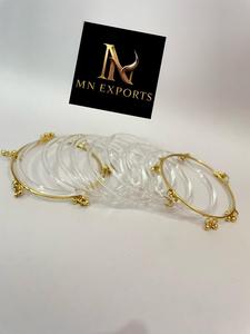 MN EXPORTS Women's Transparent Acrylic Bangles Silver Plated Trendy <b>Crystal</b> & Rhinestone Ball Shape Wedding Jewelry - Product Image 4