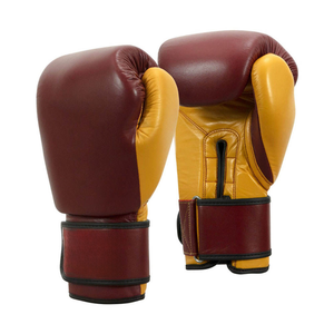 Gants de boxe marron doré en cuir PU avec sangle de poignet réglable, gants d'entraînement à doigts complets avec fermeture auto-agrippante pour adultes, pour le sparring - Product Image 1